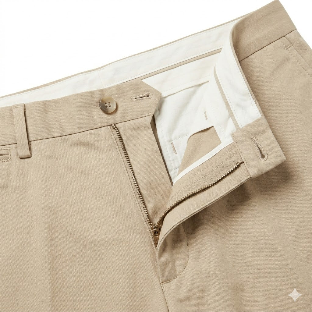 Beige Tailored Cotton-Blend Shorts
