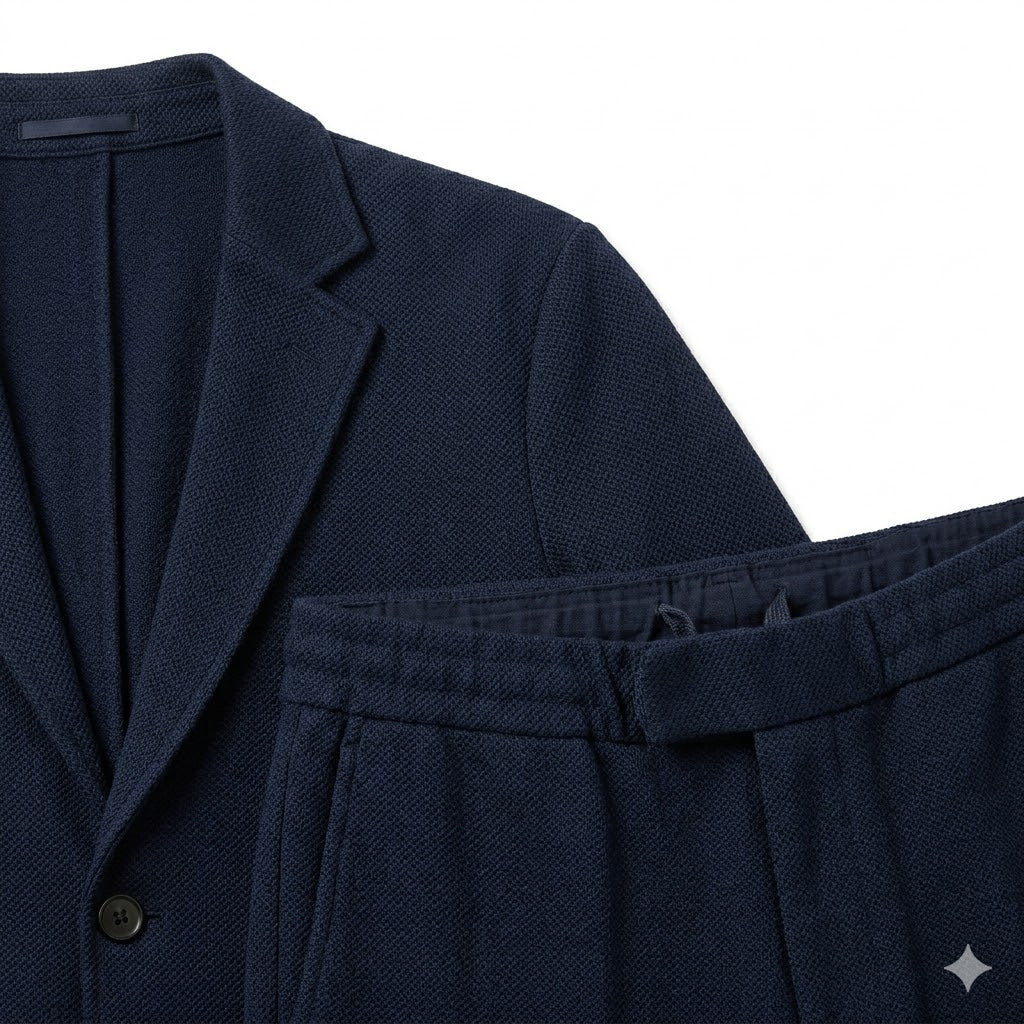Navy Knit Smart Casual Set