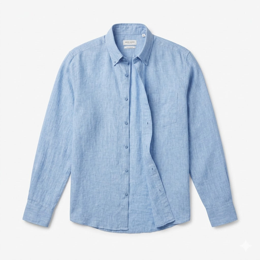 Premium Light Blue Linen Shirt