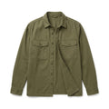 Olive Green Cotton Twill Overshirt