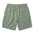 Sage Green Linen Drawstring Shorts